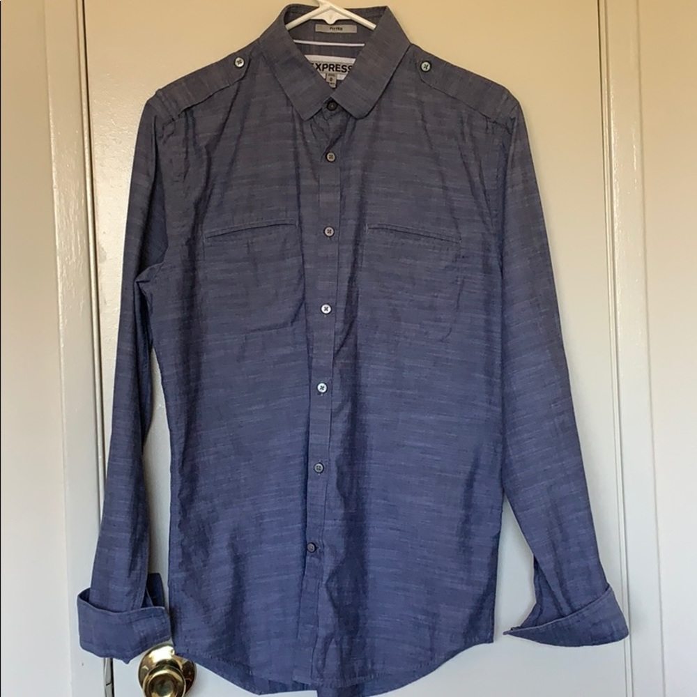 ๐ EXPRESS โFittedโ Button Down Shirt - Picture 3 of 4